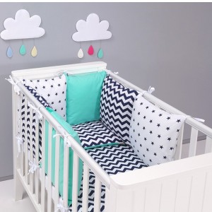 parure-bebe-avec-tour-de-lit-modulable-zigzag-vert